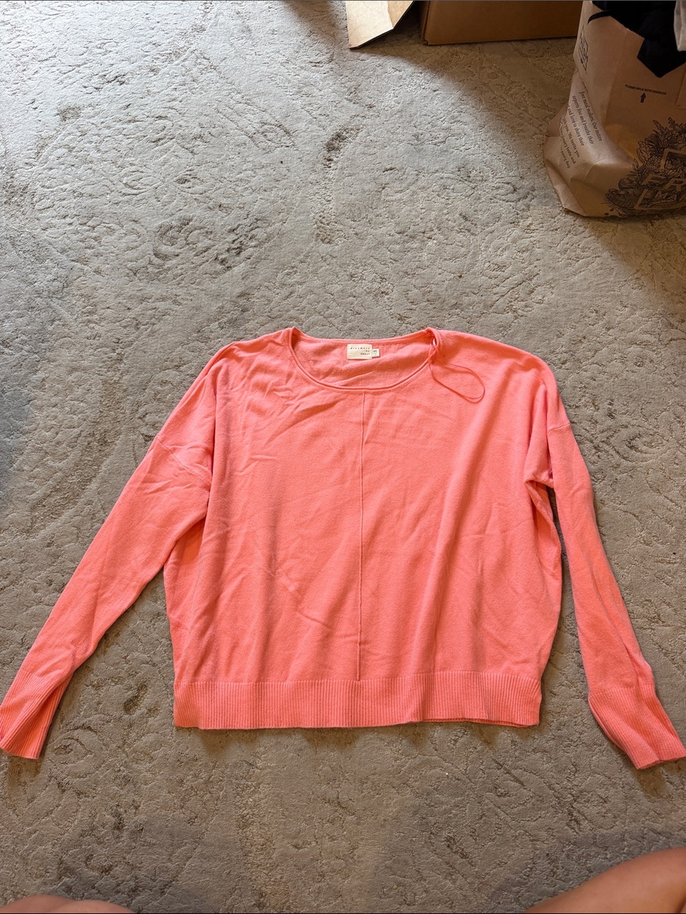Women's Scoop Neck Sweater in Coral Pink